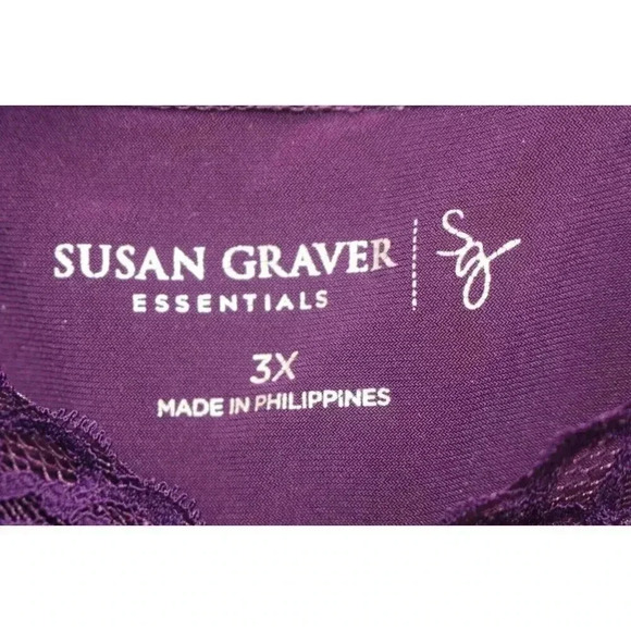 Susan Graver Essentials Purple Cami-Size 3X-Adjustable Straps - Picture 3 of 7